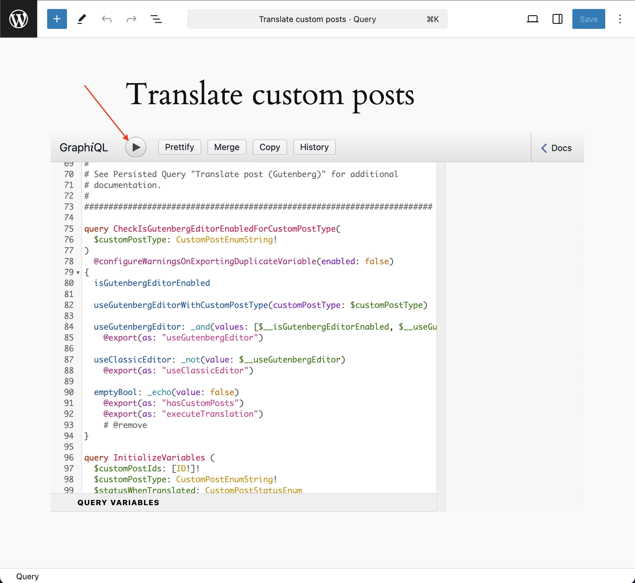 Het item Translate custom posts bewerken
