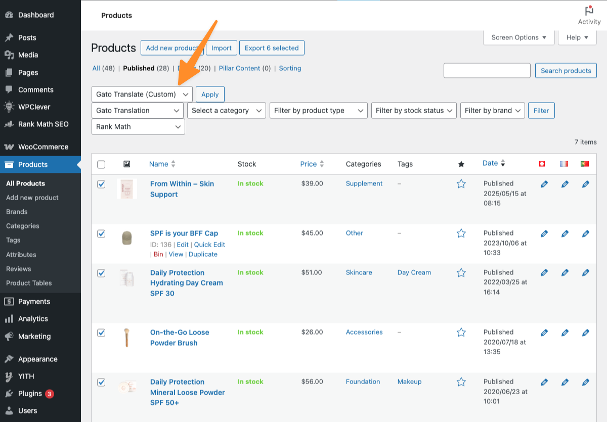 WooCommerce-productvertalingen in bulk bijwerken